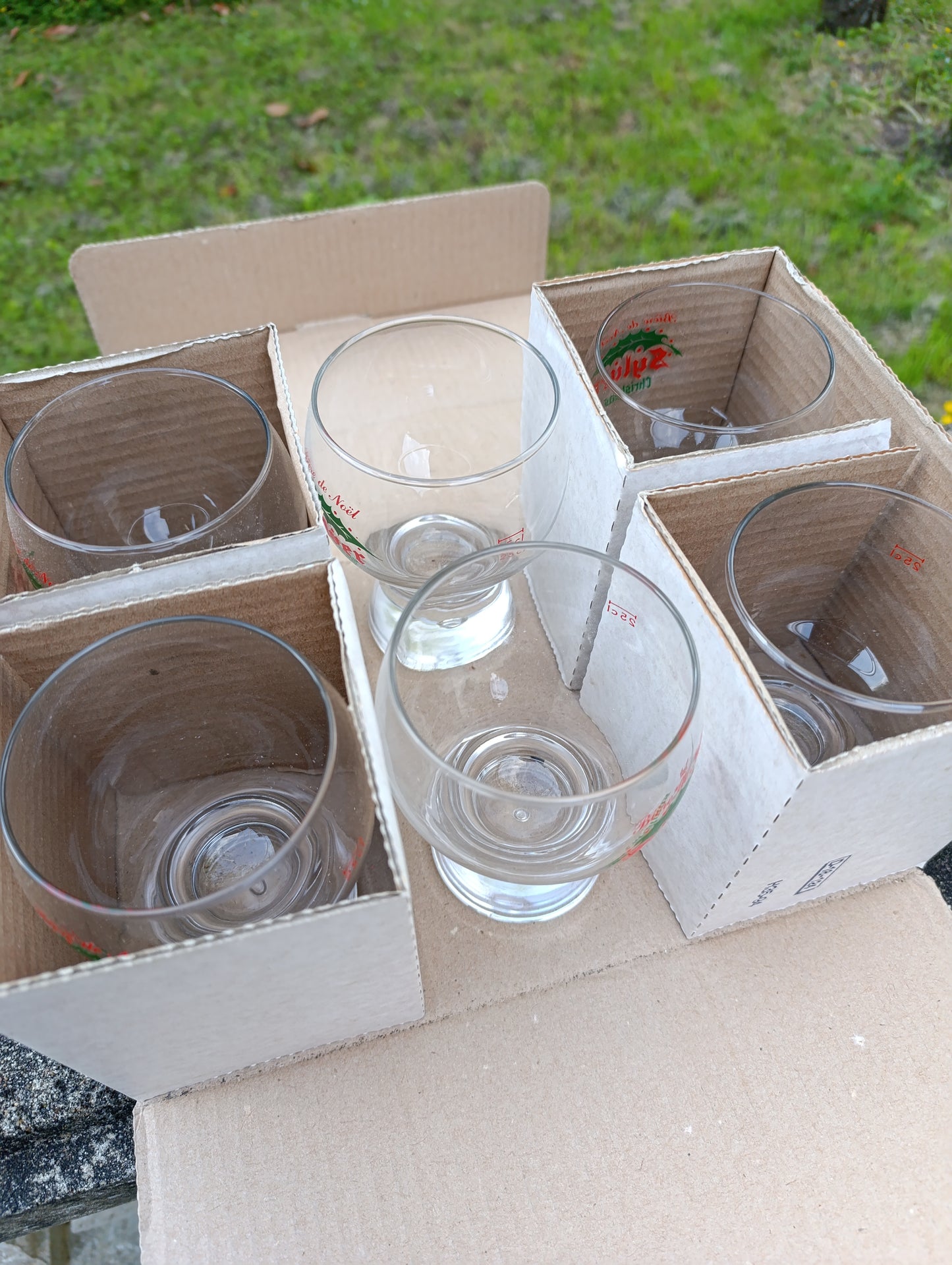 Lot de 6 verres à bière « Bière de Noël – Sylver Christmas » vintage