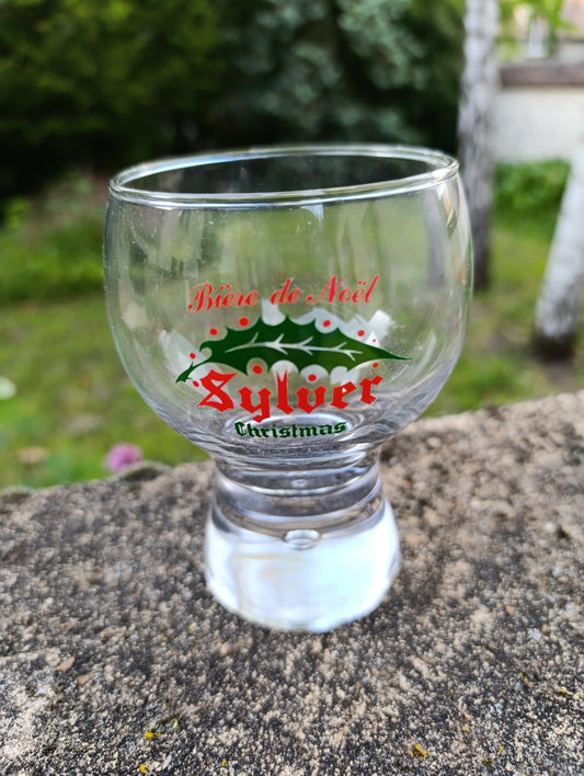 Lot de 6 verres à bière « Bière de Noël – Sylver Christmas » vintage
