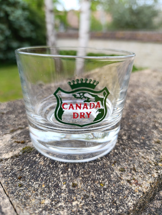 Lot de 8 verres publicitaires Canada Dry vintage en verre épais