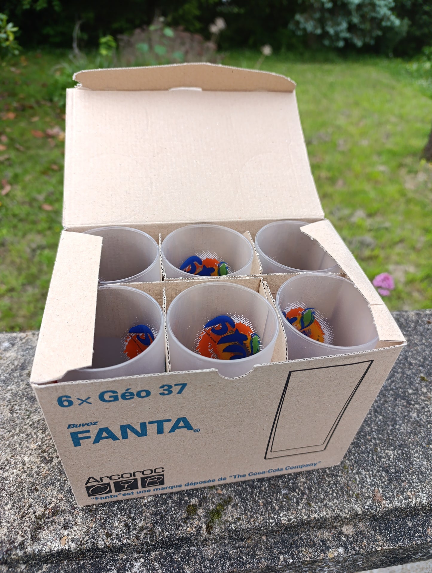 Lot de 6 verres Fanta givrés – verres publicitaires vintage