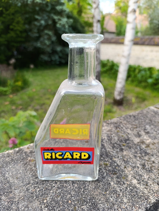 Carafe Ricard en verre publicitaire vintage