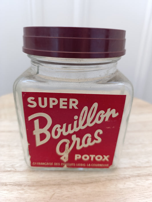 Bocal ancien "Super Bouillon Gras POTOX" – Publicité vintage – La Courneuve