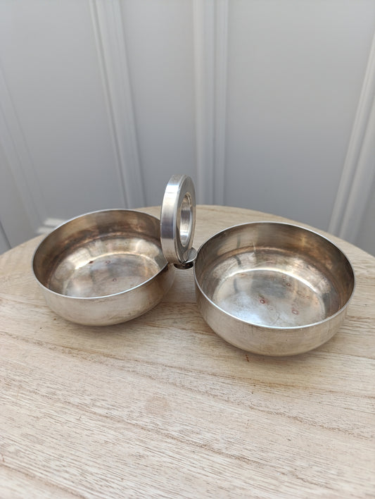 🥄 Duo de Coupelles Vintage en Métal Argenté – 420g