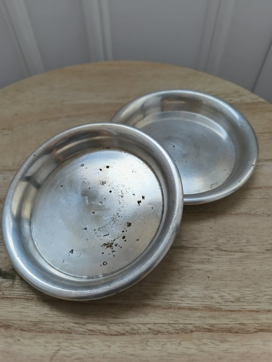 Lot de 2 coupelles anciennes en métal argenté – 13 cm