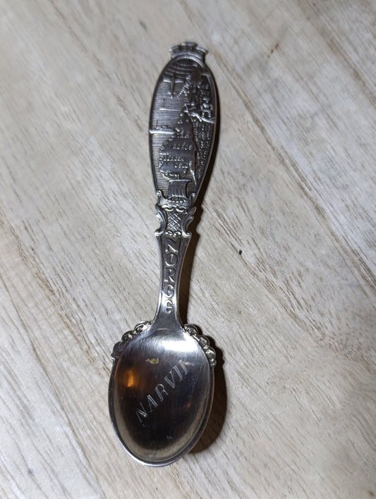 Cuillère souvenir Norvège – plaqué argent, 60 g, 12 cm