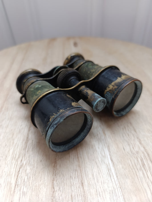 Jumelles de théâtre anciennes – Laiton et métal patiné