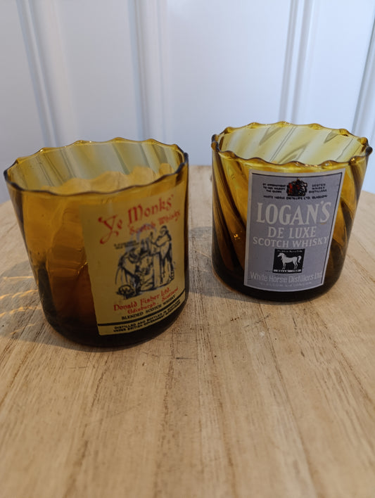 Lot de 2 verres recyclés - Scotch Whisky Ye Monks &amp; Logan's