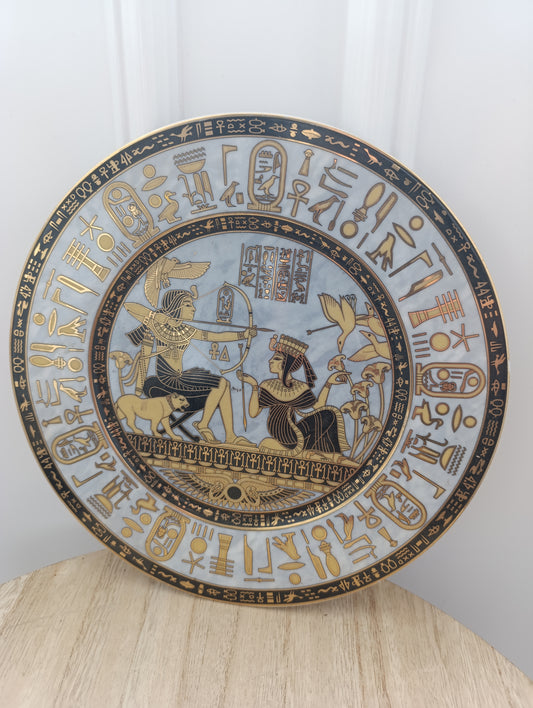 Assiette décorative égyptienne FM Limoges – 27 cm