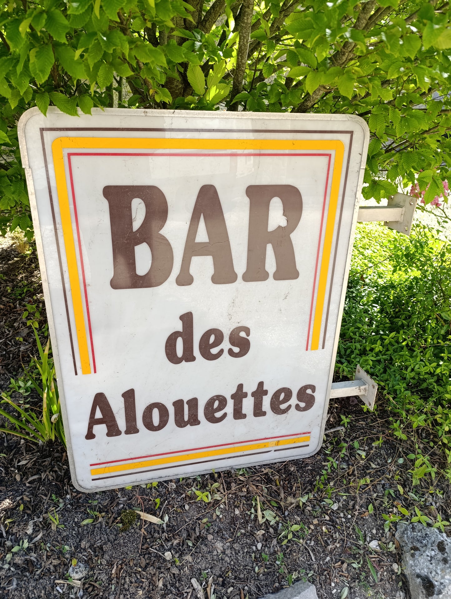 Ancienne enseigne lumineuse « Bar des Alouettes » Pithiviers – panneau historique vintage