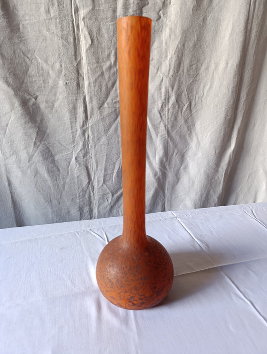 Soliflore ancien signé Delatte – verre Art Déco (48 cm)