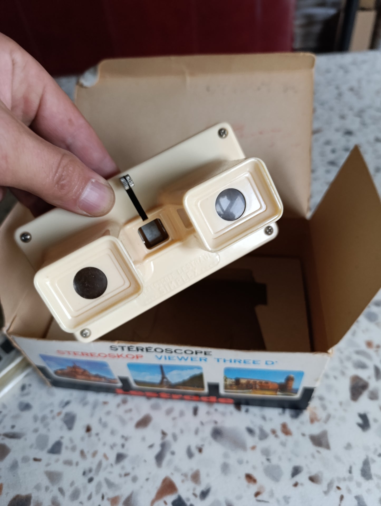 Stéréoscope Lestrade vintage avec boîte d’origine – visionneuse 3D ancienne