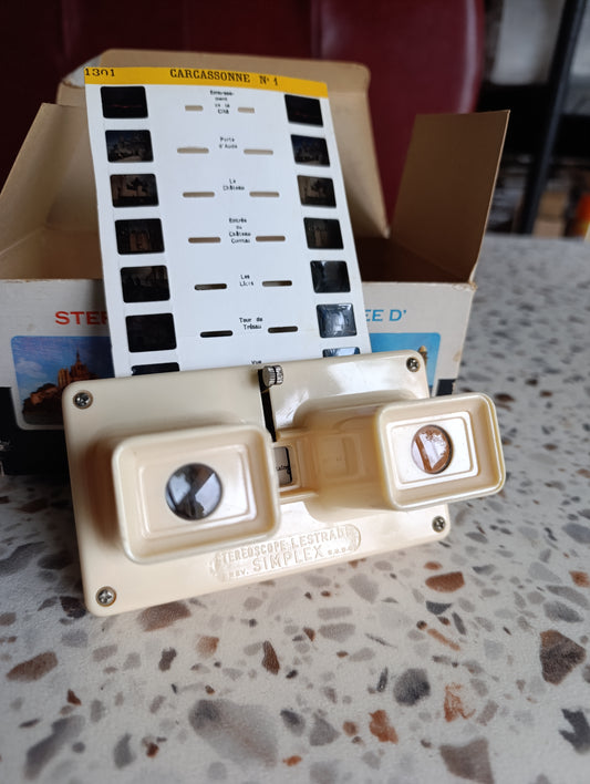 Stéréoscope Lestrade vintage avec boîte d’origine – visionneuse 3D ancienne