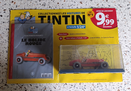 Tintin – Le Bolide Rouge 1/24 + livret N°1 Les Cigares du Pharaon.