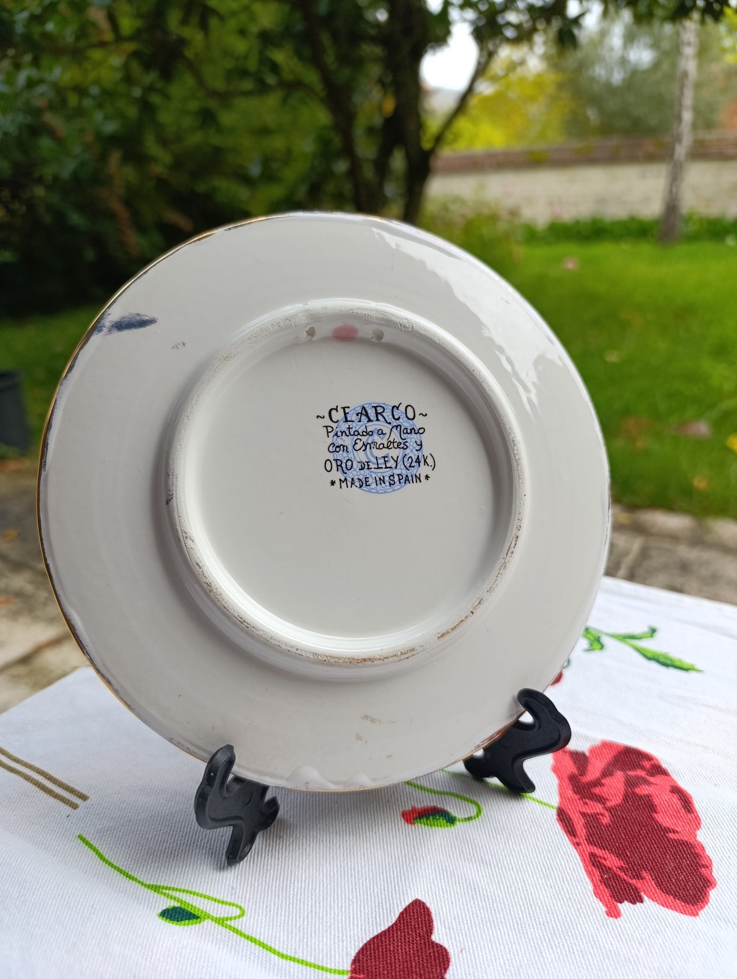 Assiette décorative Ciarko – Oiseau mythique doré à l’or fin