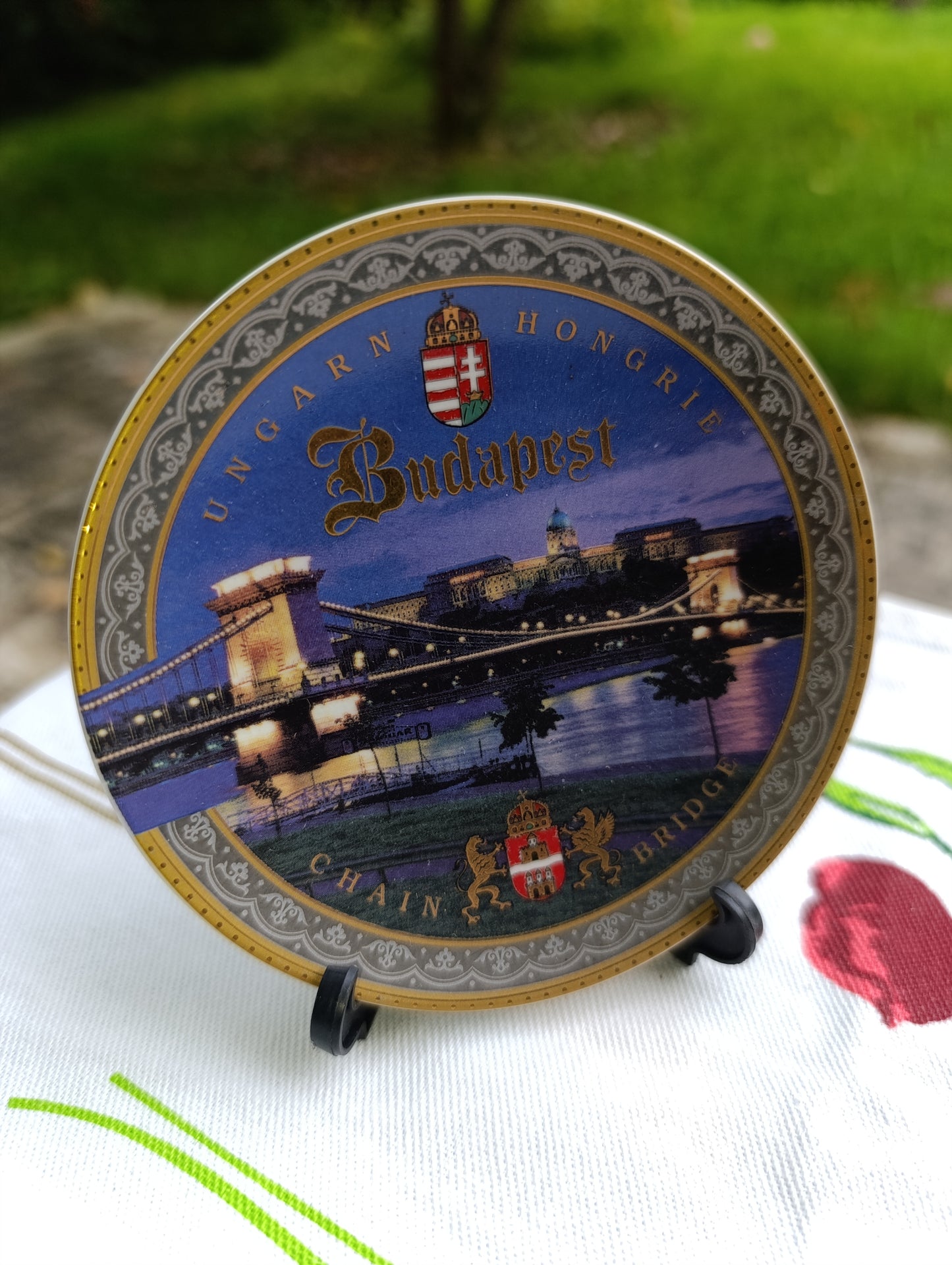 Assiette souvenir Budapest – Pont des Chaînes
