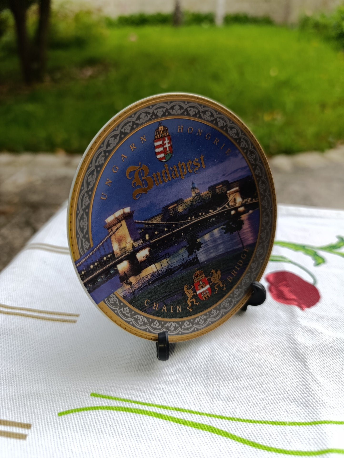 Assiette souvenir Budapest – Pont des Chaînes