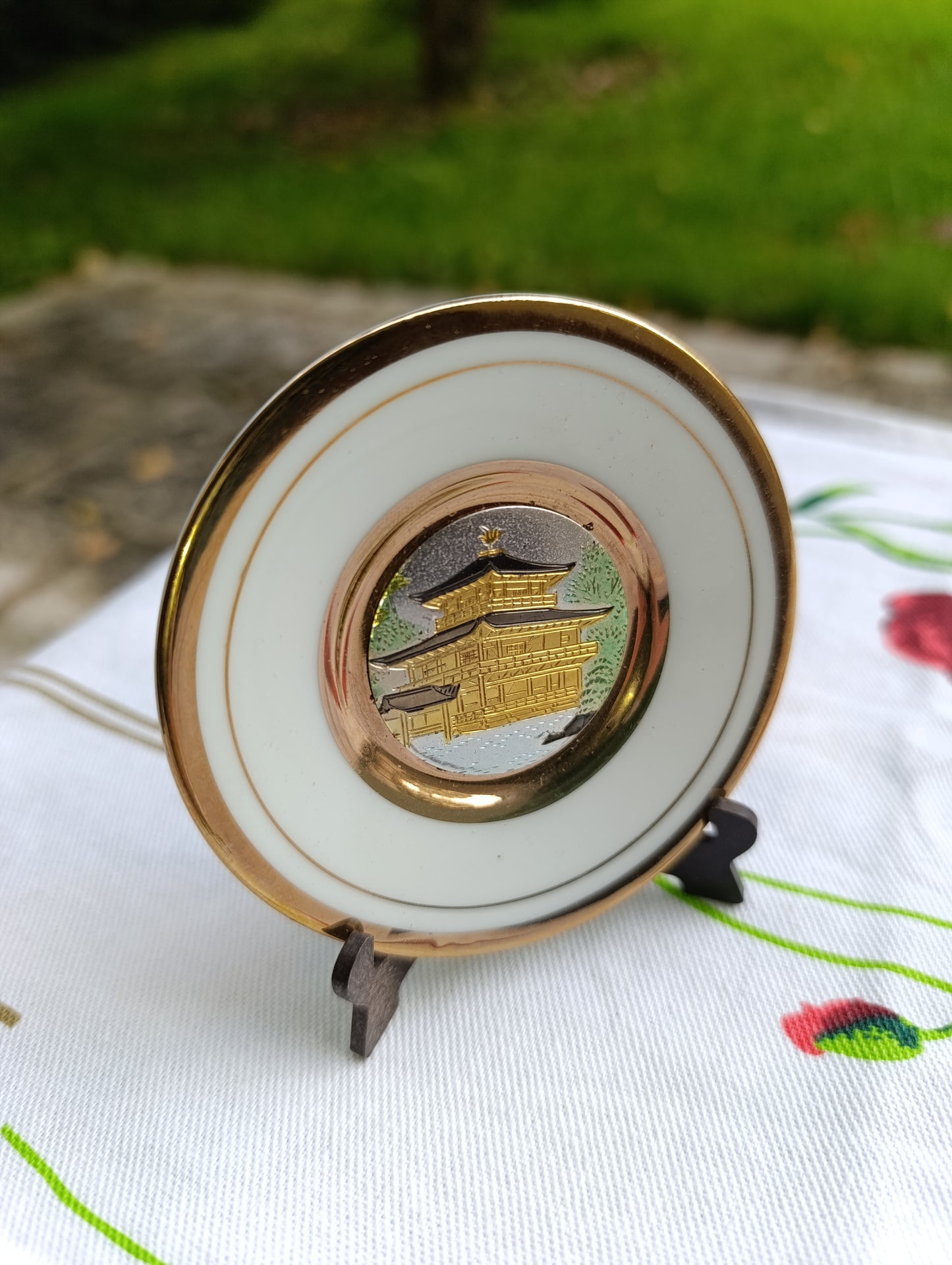 Petite assiette décorative du Japon – Kinkaku-ji (Pavillon d’Or, Kyoto)