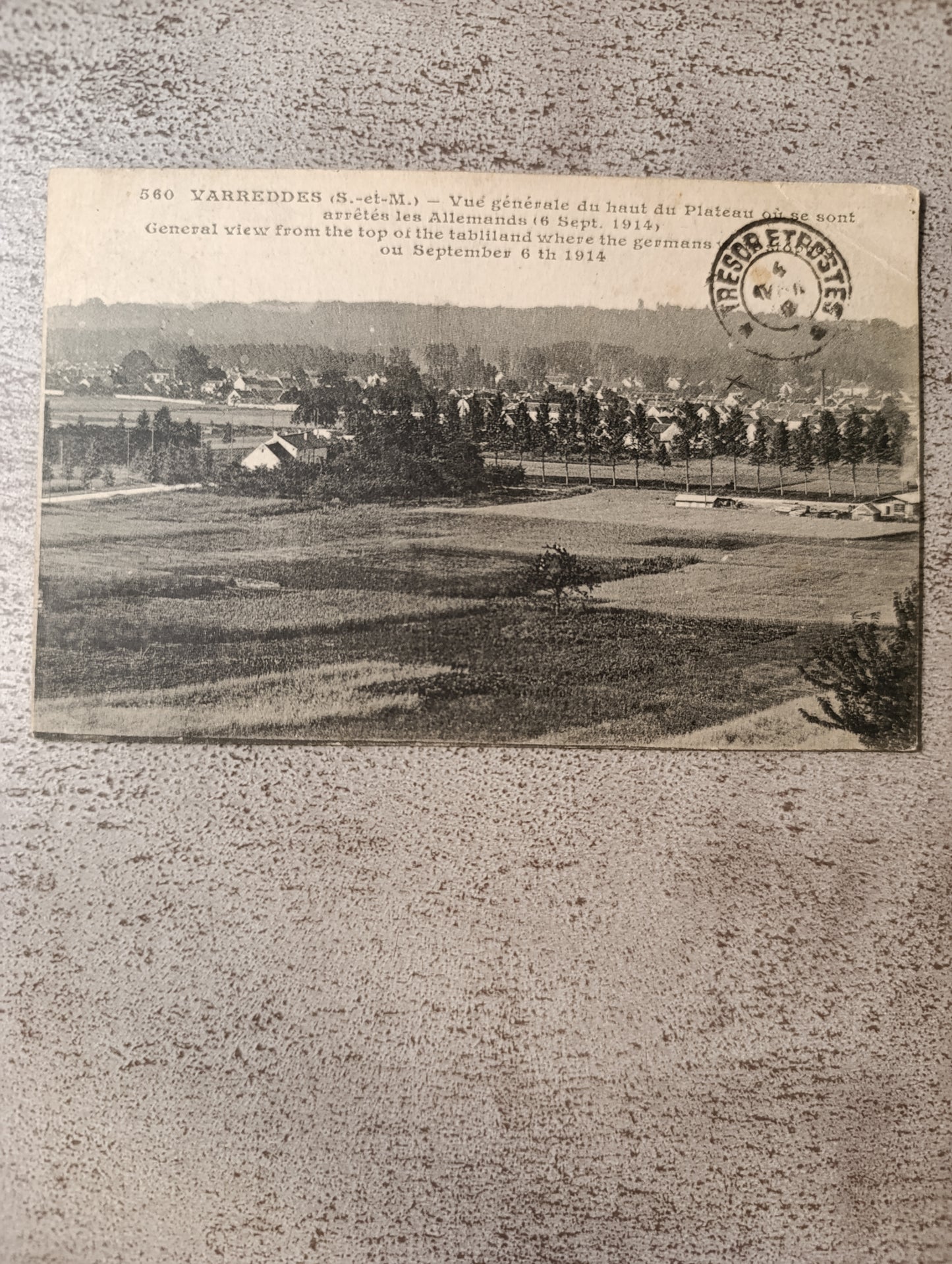 Varreddes (Seine-et-Marne) – Vue générale du plateau où les Allemands furent arrêtés – 6 septembre 1914