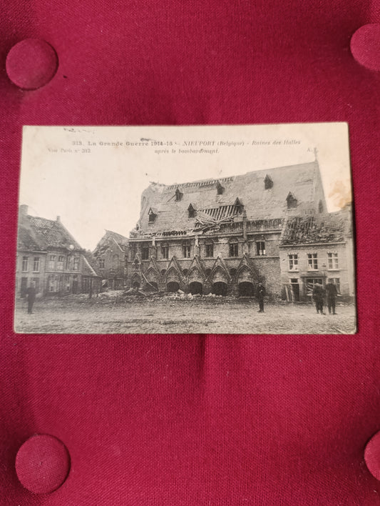 Nieuport (Belgique) – Ruines des Halles après bombardement, Grande Guerre 1914-1918