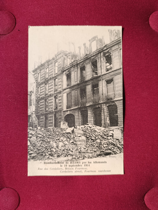 Bombardement de Reims 1914 – Rue des Cordeliers, Maison Fourmon