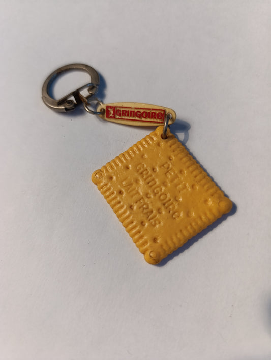 Porte-clés publicitaire vintage Biscuit Gringoire – petit beurre miniature