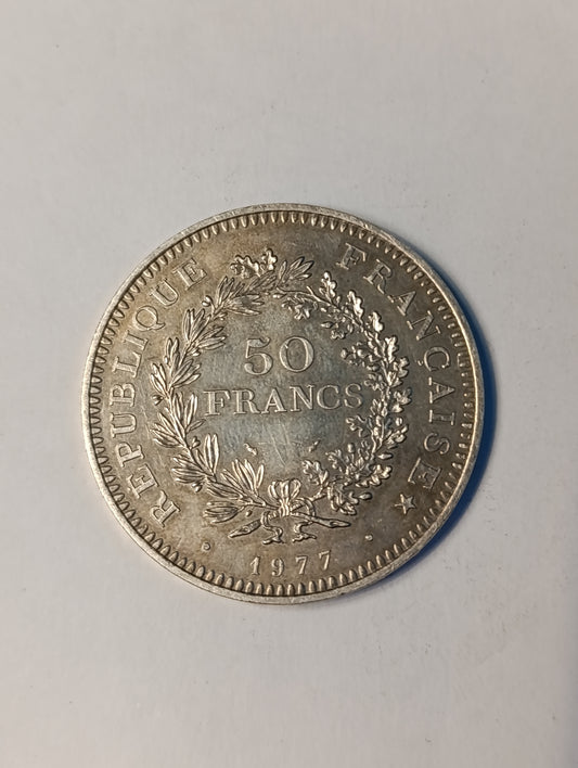 50 francs argent 1977 – Hercule – République française