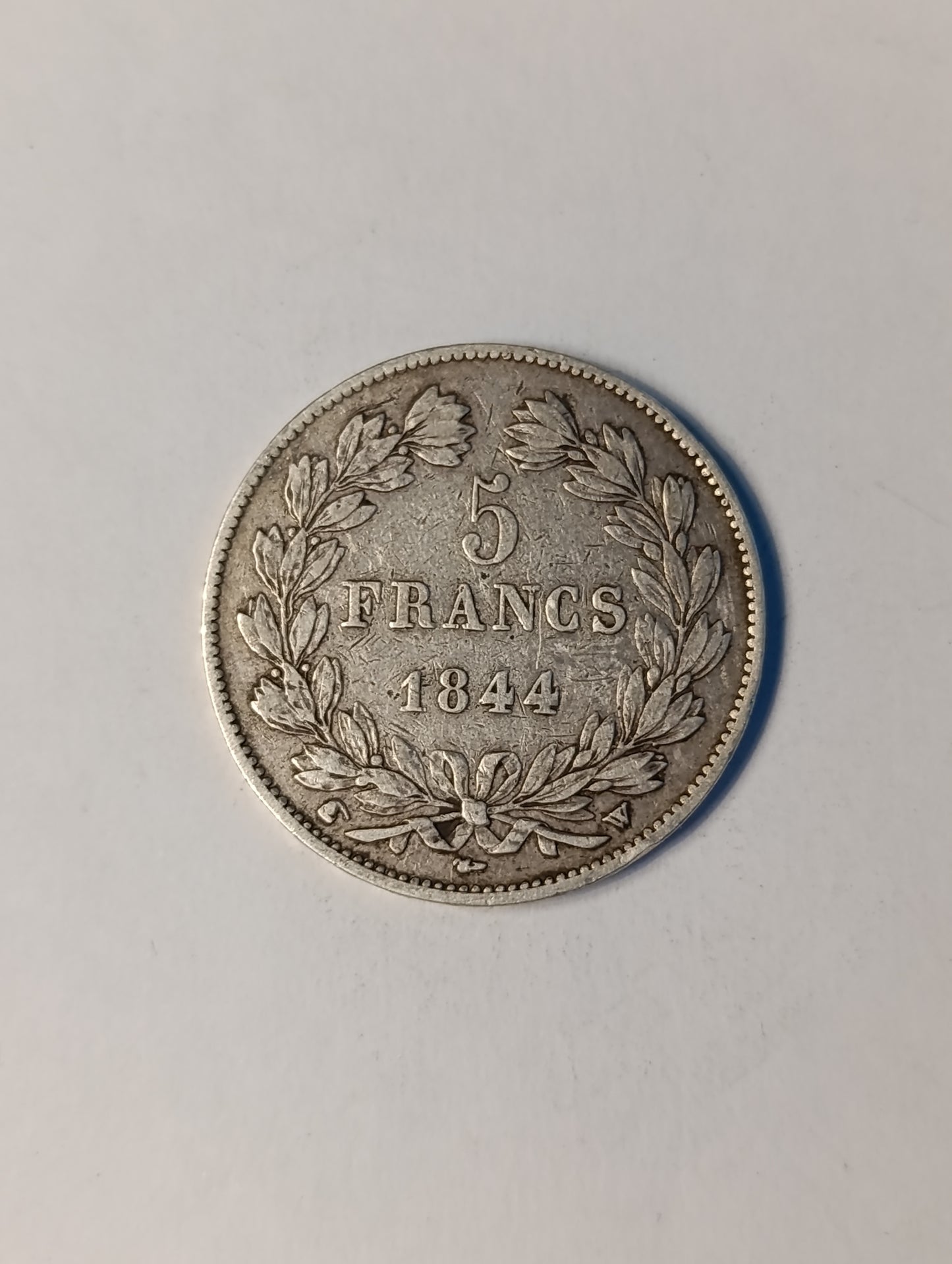 5 francs argent 1844 W – Louis-Philippe I – Atelier de Lille
