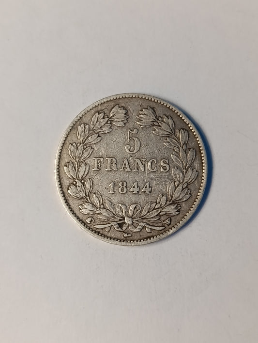 5 francs argent 1844 W – Louis-Philippe I – Atelier de Lille