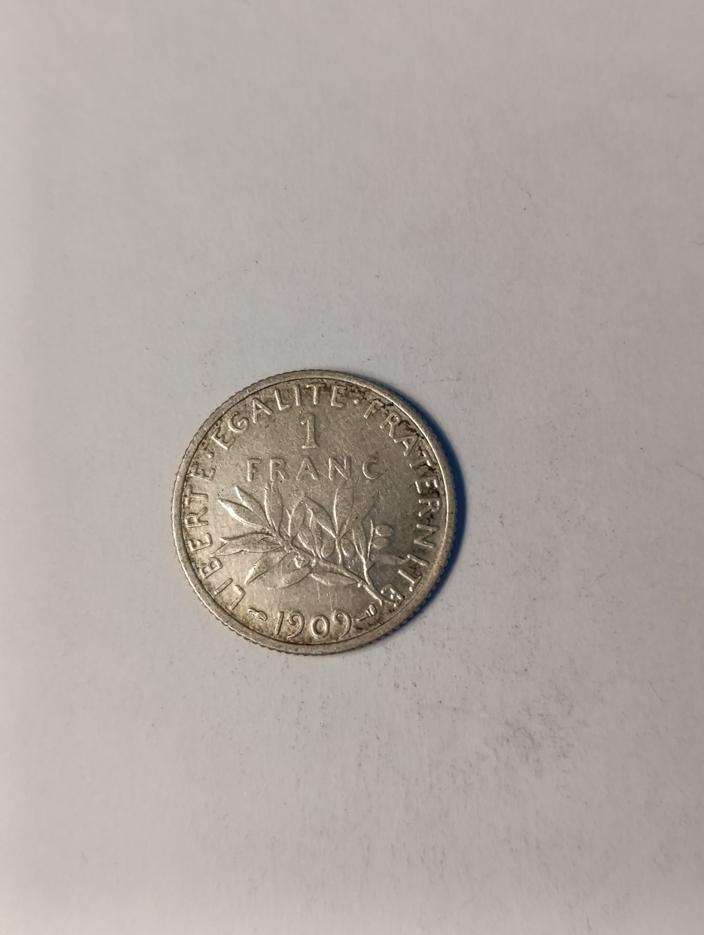 1 franc argent 1909 – Troisième République – Semeuse
