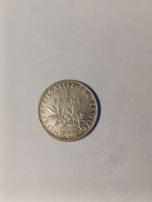 1 franc argent 1909 – Troisième République – Semeuse