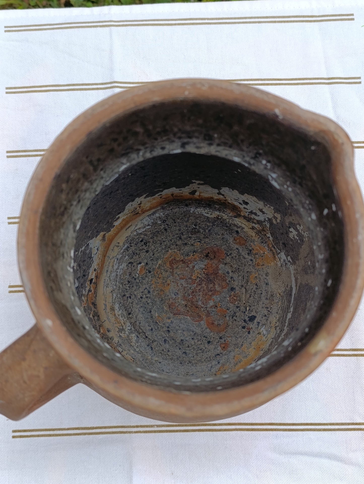 Pichet ancien en terre cuite rustique – 2,5 kg – Objet utilitaire et décoratif