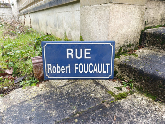 Plaque de rue émaillée Rue Robert Foucault ancienne