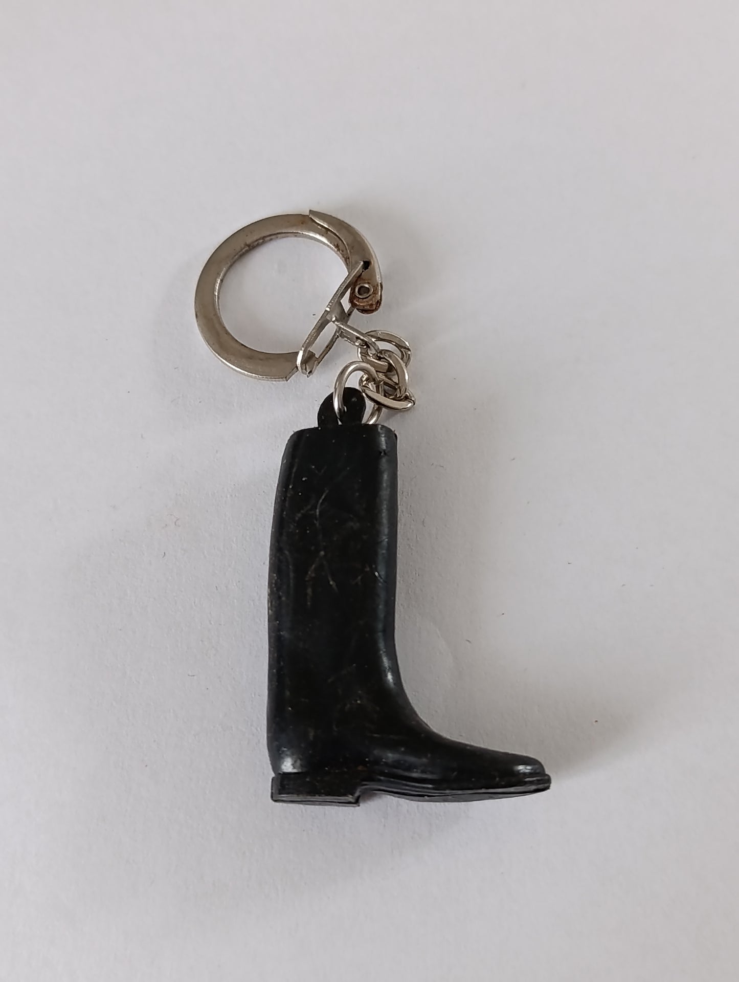 Porte-clés ancien botte en caoutchouc noir