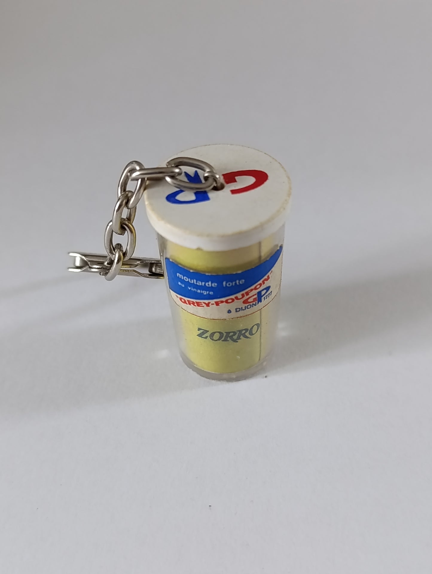 Porte-clés publicitaire ancien Grey-Poupon moutarde de Dijon – Zorro