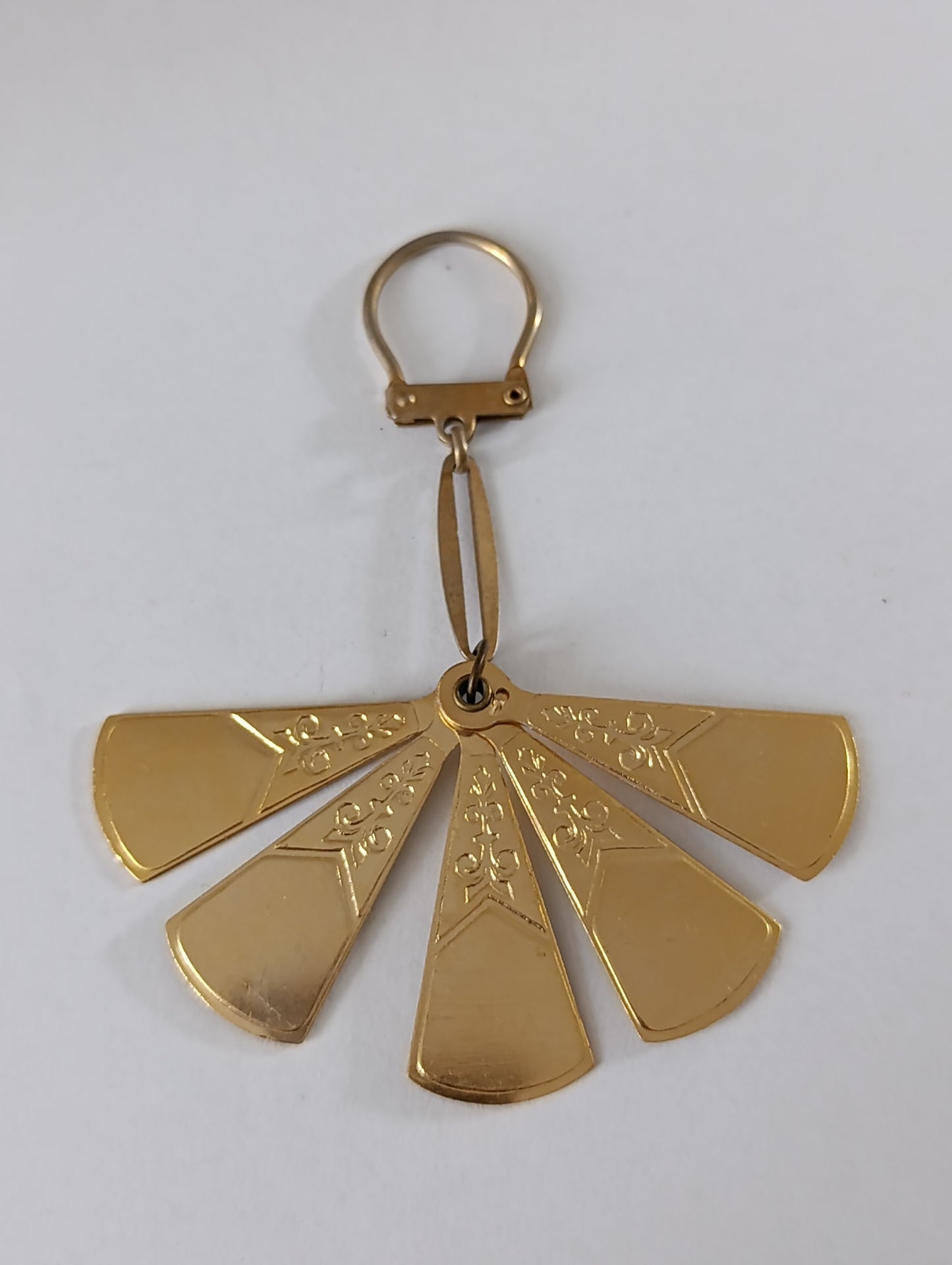 Porte-clés souvenir ancien Venise éventail doré
