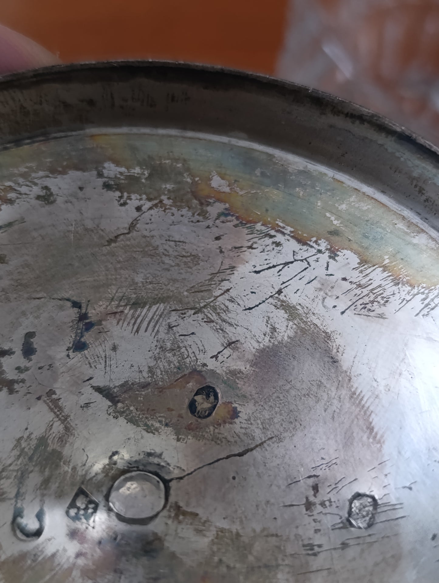 Pot à couvercle ancien en cristal taillé et argent massif poinçon coq (1798–1809)