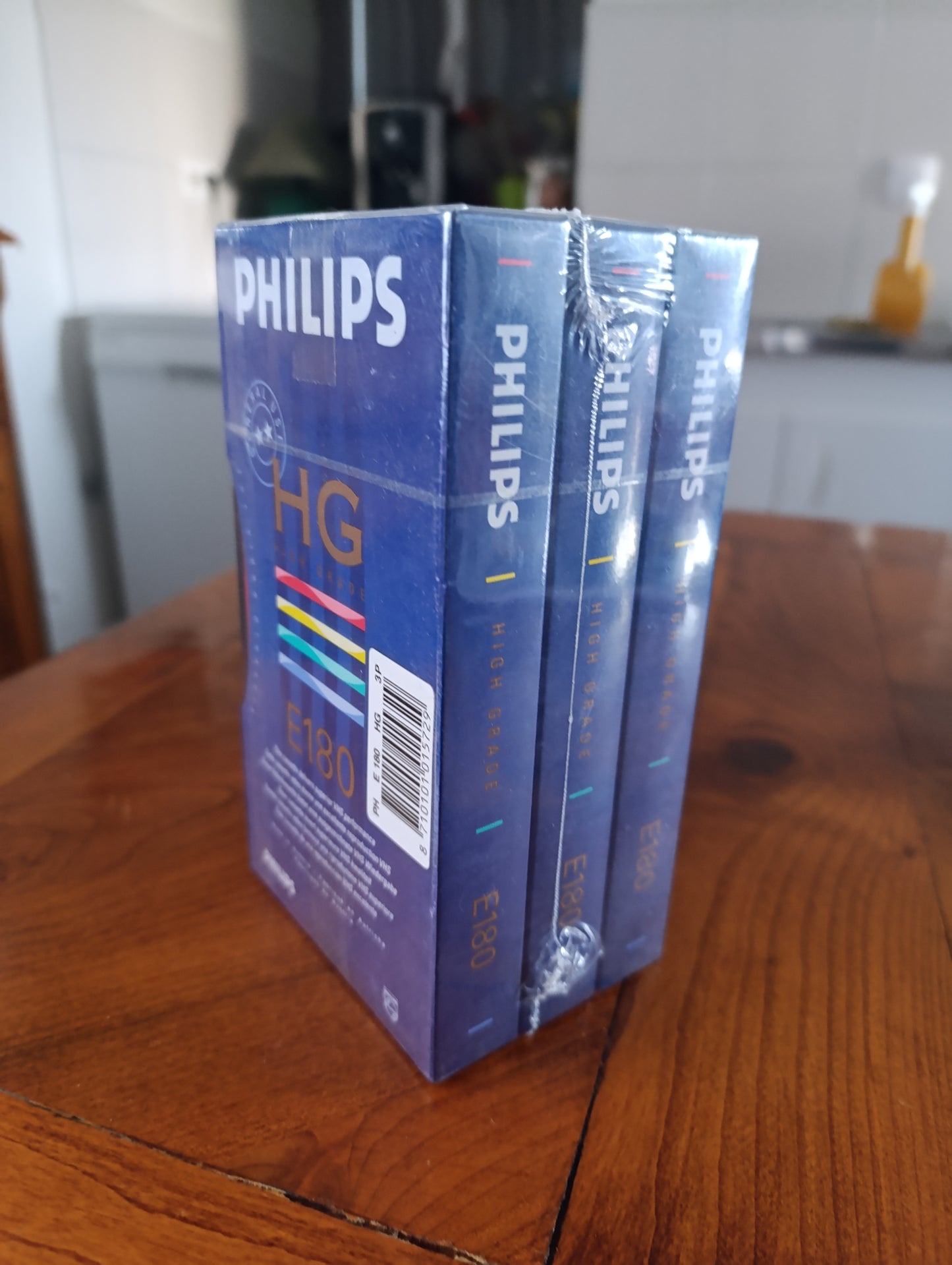 Lot de 3 cassettes VHS Philips HG E180 neuves sous blister – Années 90