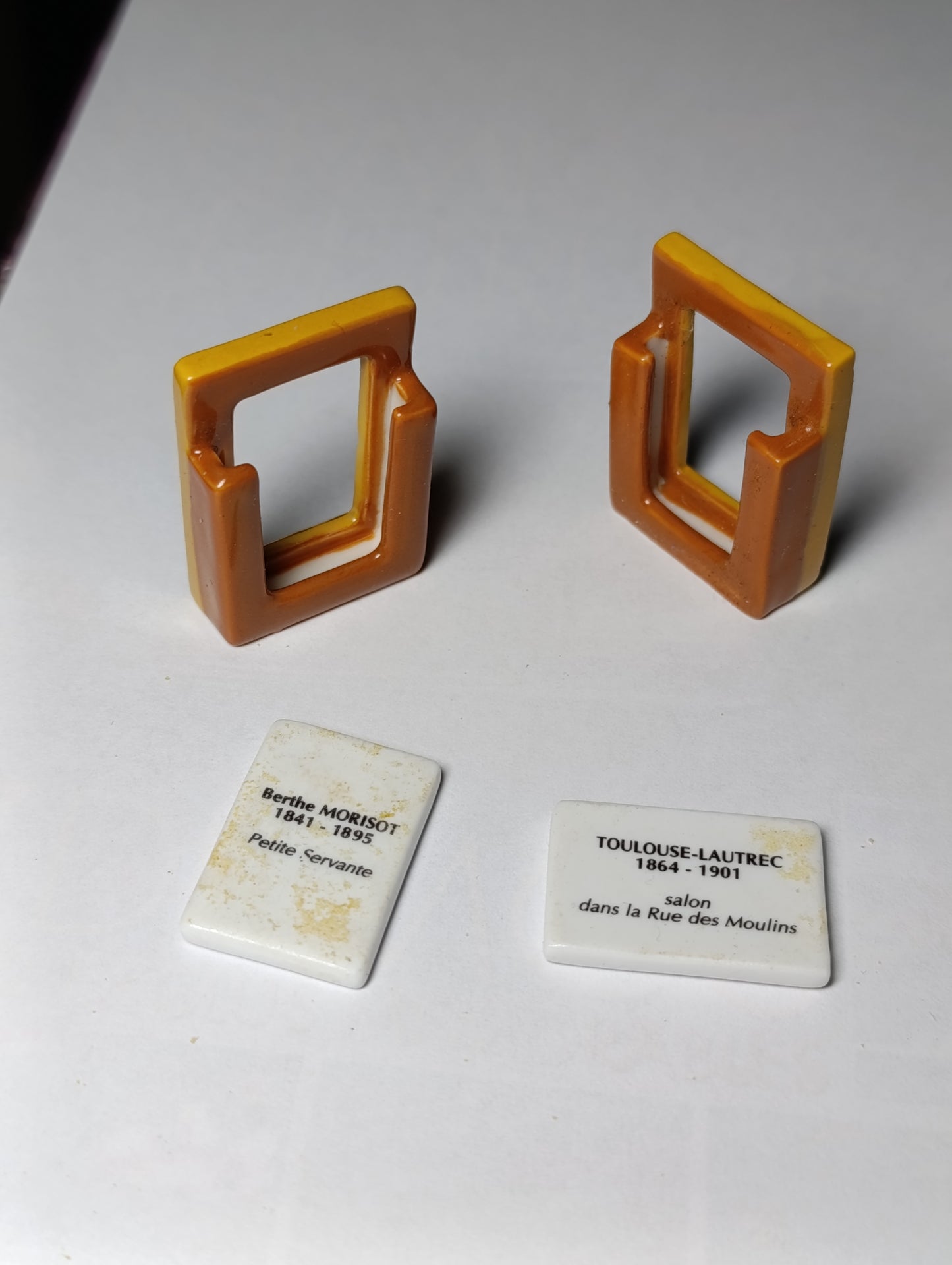 Lot de 2 fèves cadres miniatures peintres célèbres Berthe Morisot Toulouse-Lautrec