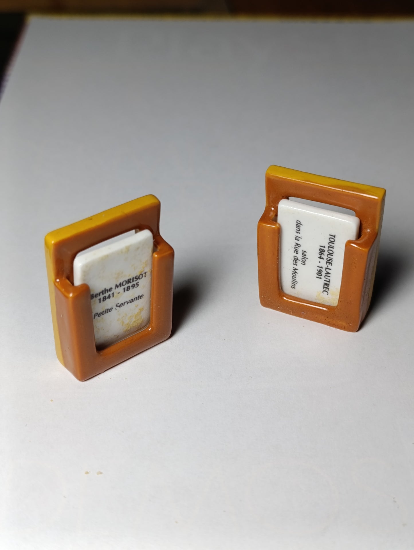 Lot de 2 fèves cadres miniatures peintres célèbres Berthe Morisot Toulouse-Lautrec