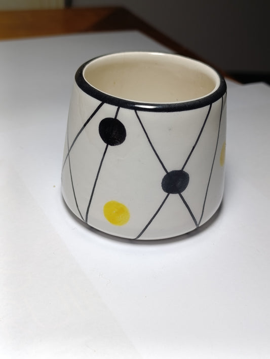 Vase pot en céramique ALFA Made in Italy décor graphique vintage