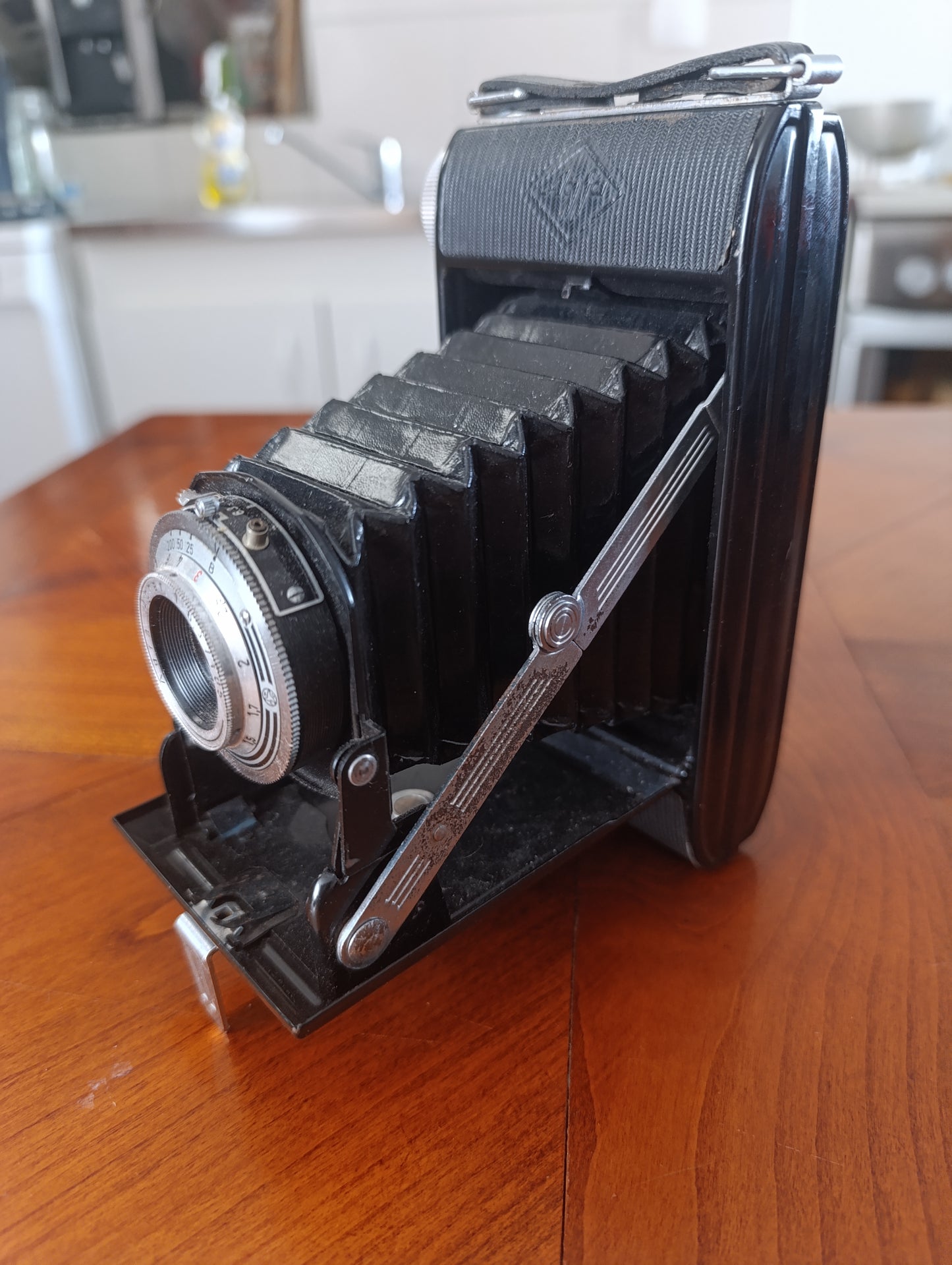 Appareil photo ancien Agfa à soufflet vintage années 40 déco
