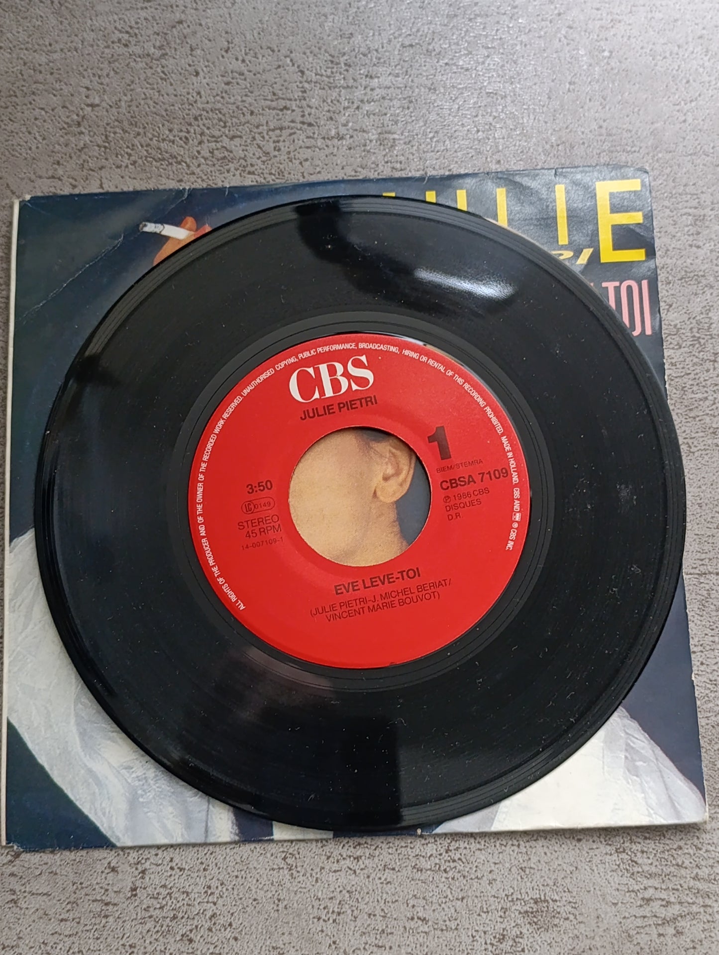Vinyle 45T Julie Pietri – Ève lève-toi (single culte années 80)