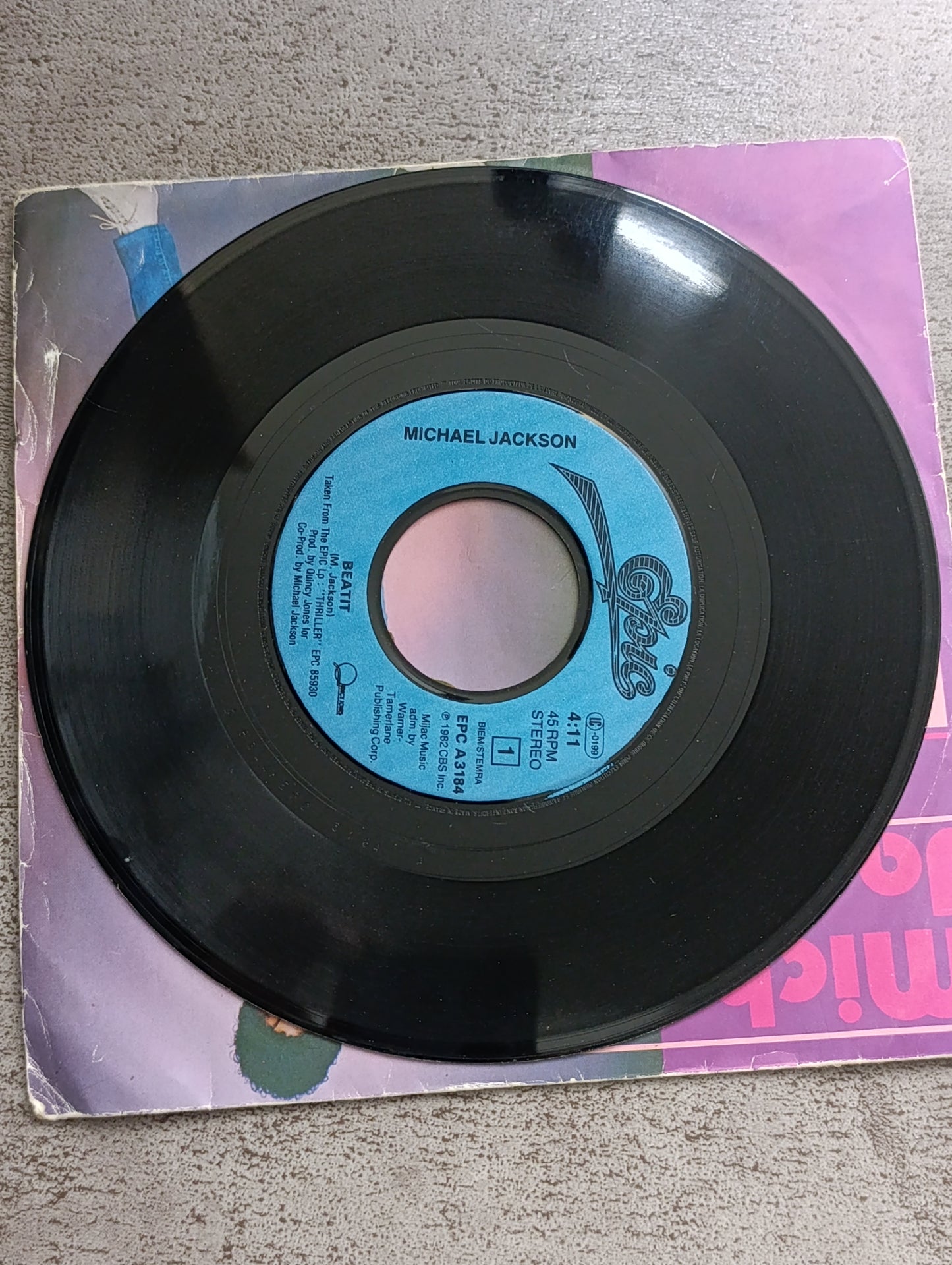 Vinyle 45T Michael Jackson – Beat It (édition originale Thriller)