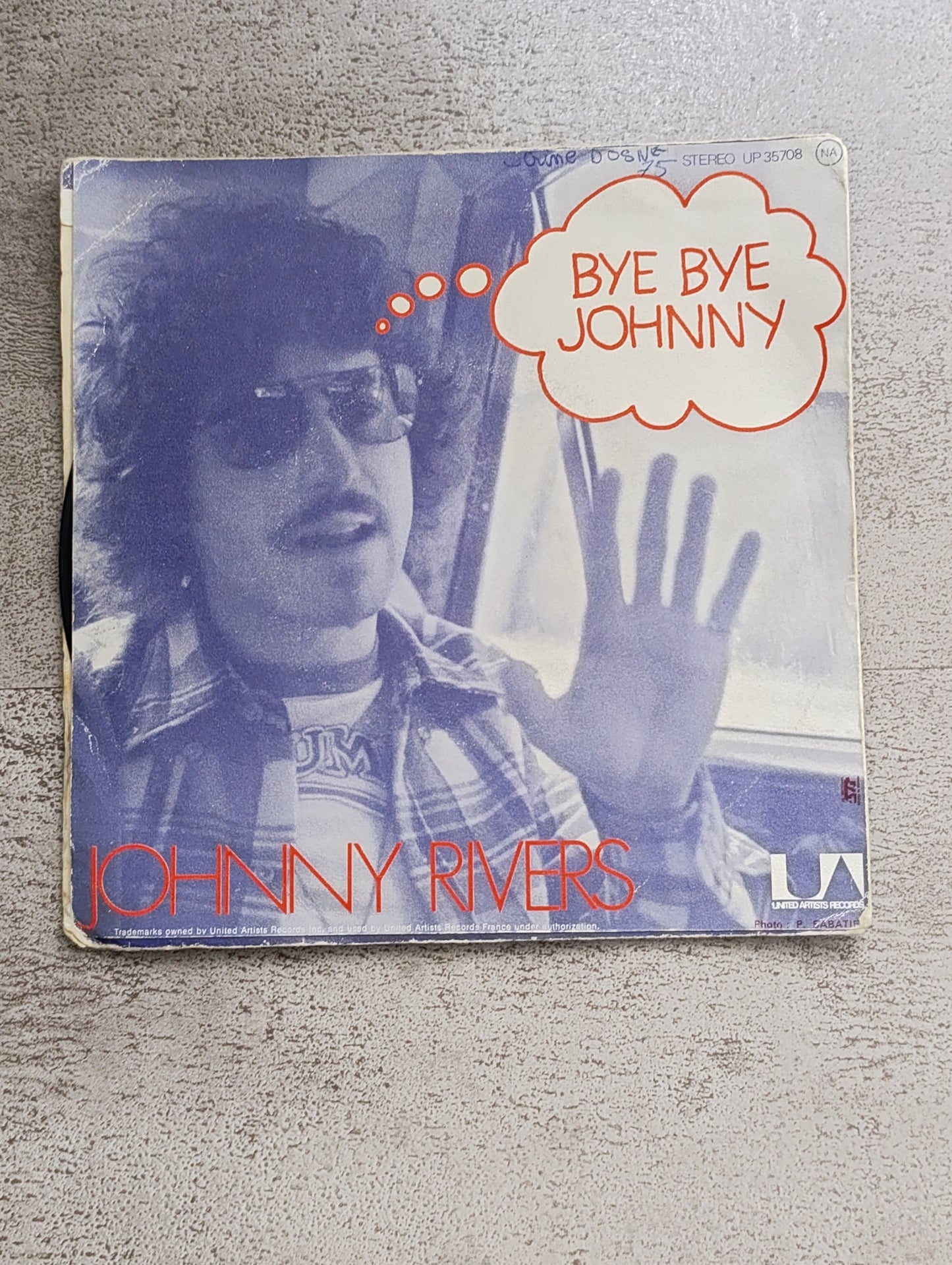 Vinyle 45T Johnny Rivers – Bye Bye Johnny (édition United Artists)