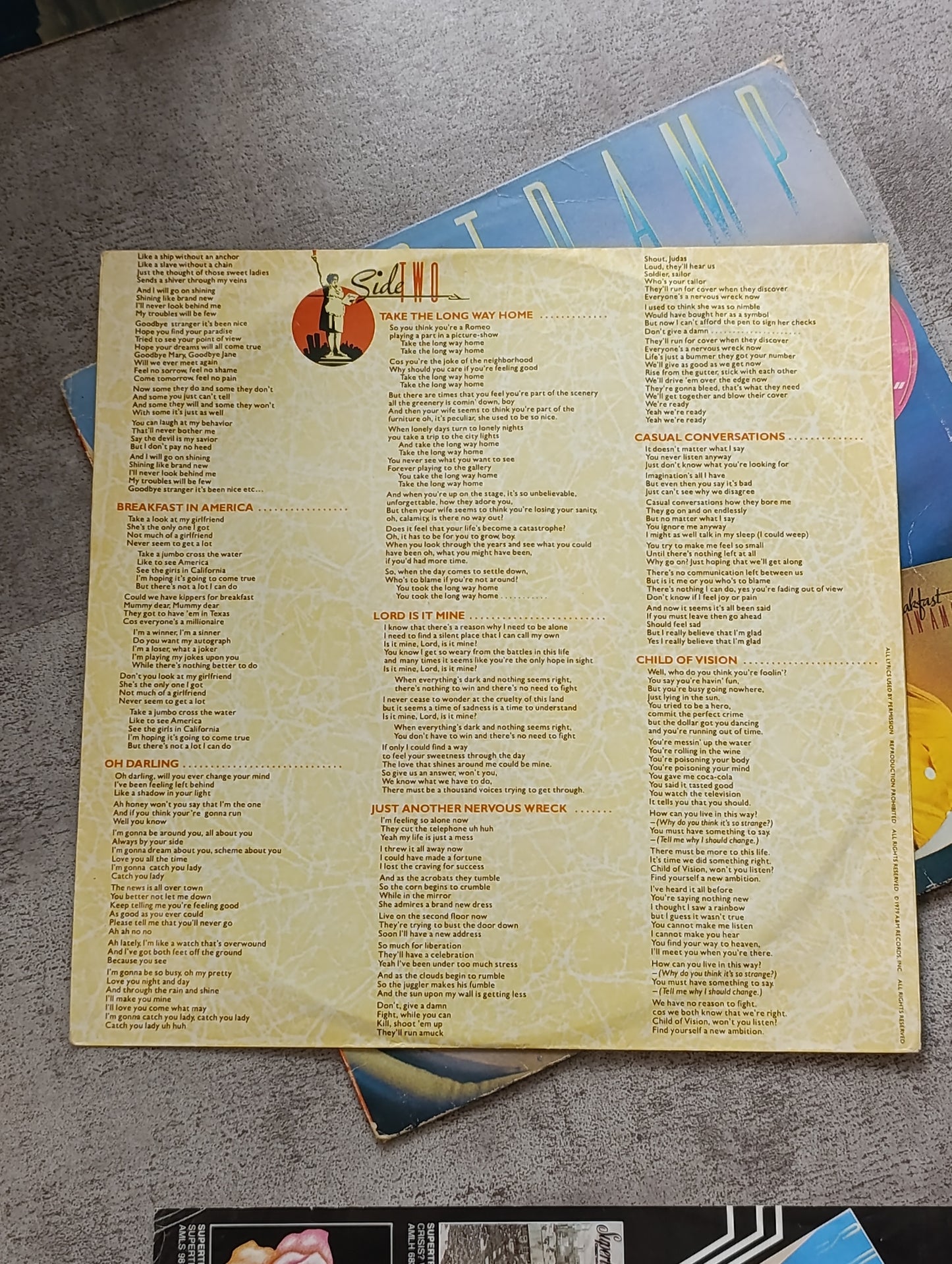 Vinyle 33T Supertramp – Breakfast in America (album culte + sticker original)