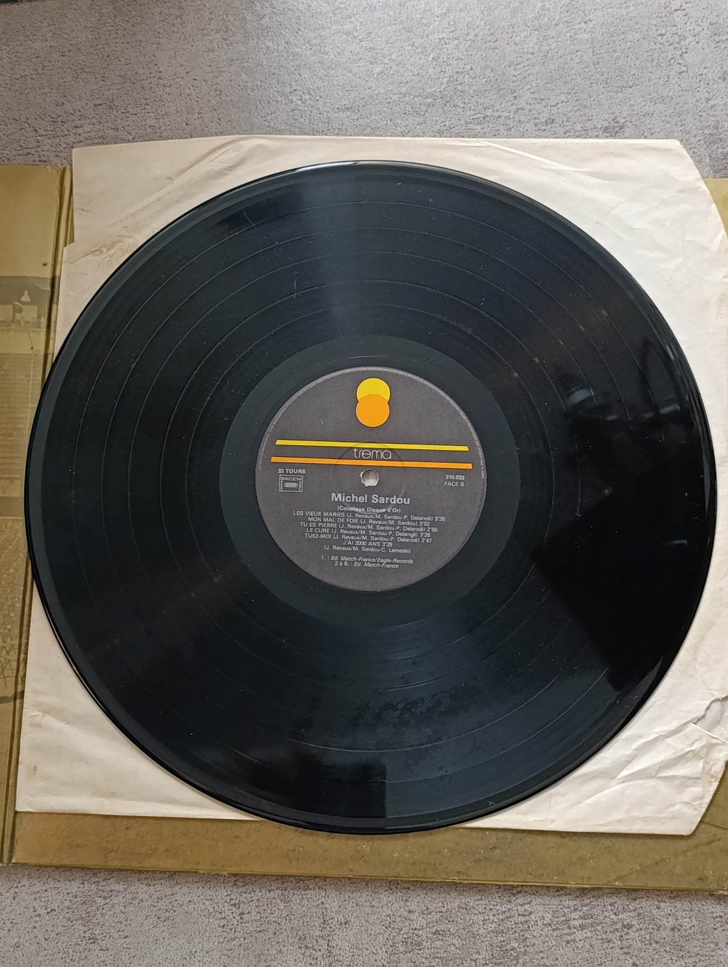 Vinyle 33T Michel Sardou – Disque d’or (Volume double compilation)