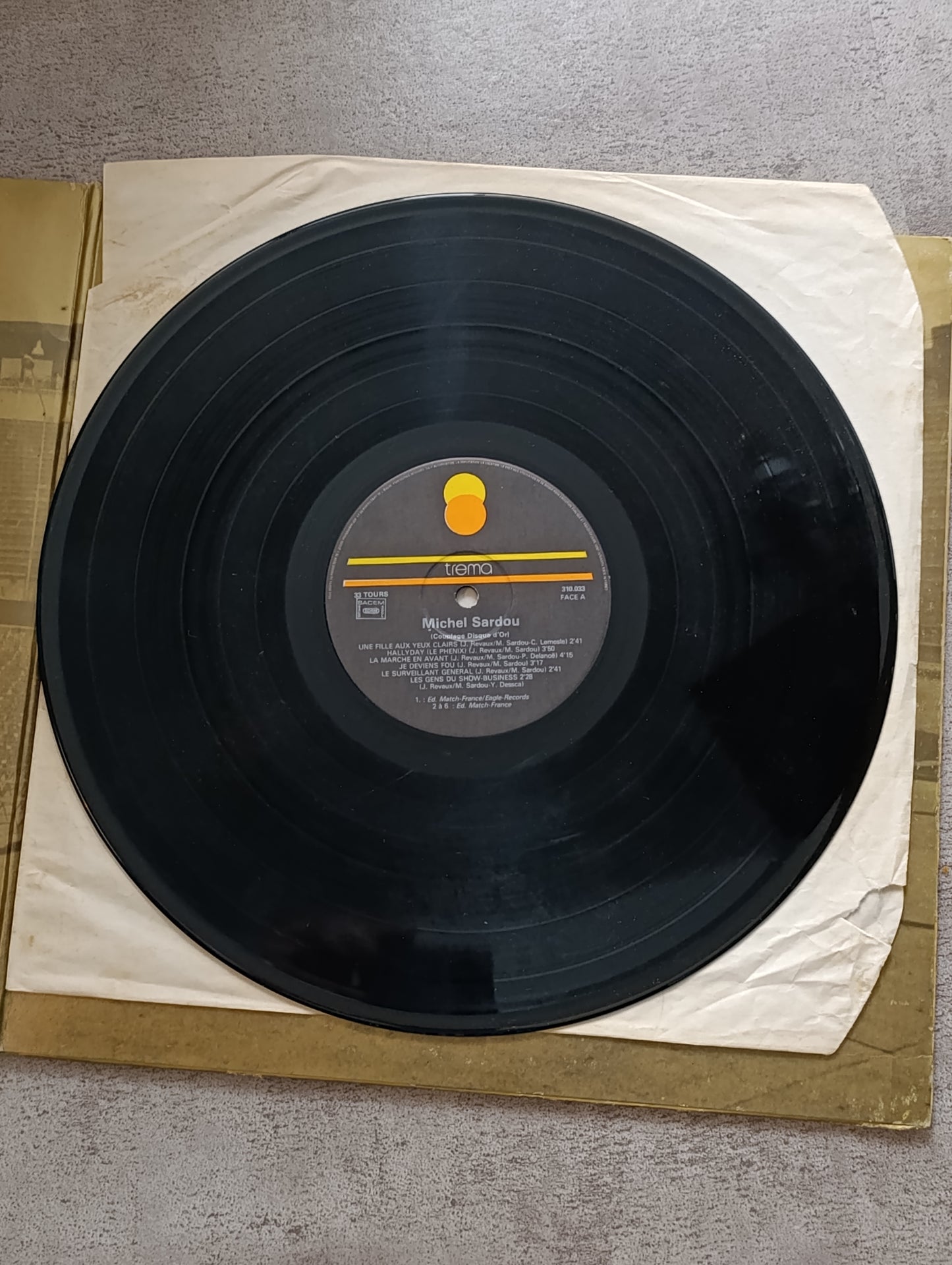 Vinyle 33T Michel Sardou – Disque d’or (Volume double compilation)
