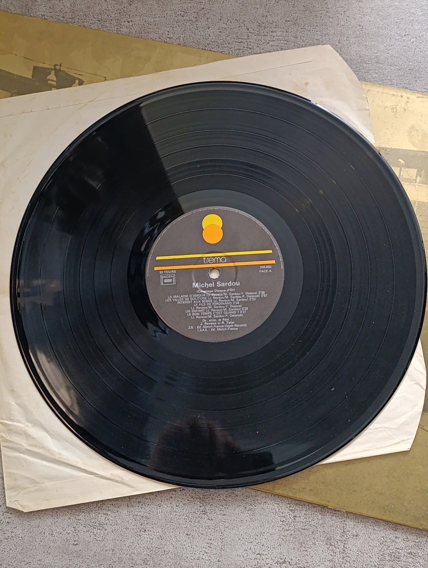 Vinyle 33T Michel Sardou – Disque d’or (Volume double compilation)