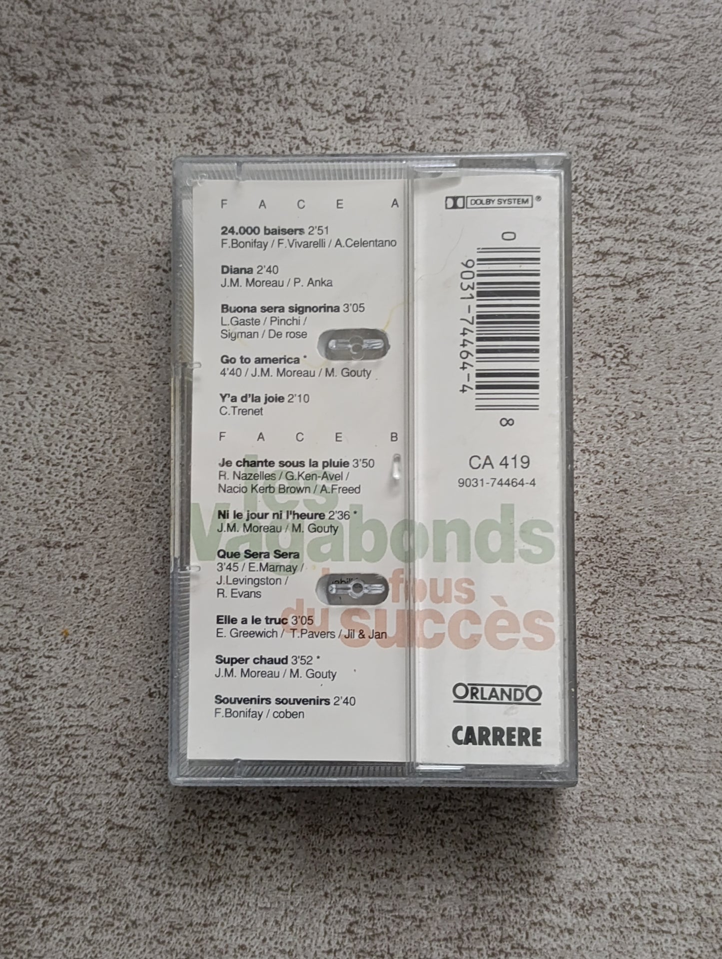 K7 audio Les Vagabonds Les fous du succès cassette rock français vintage