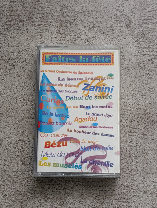 K7 audio Faites la fête compilation cassette ambiance soirée années 80 90